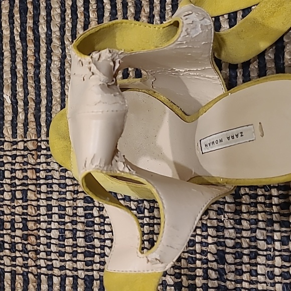 ZARA LIME GREEN SUEDE OPEN TOE HEELS - Picture 9 of 11